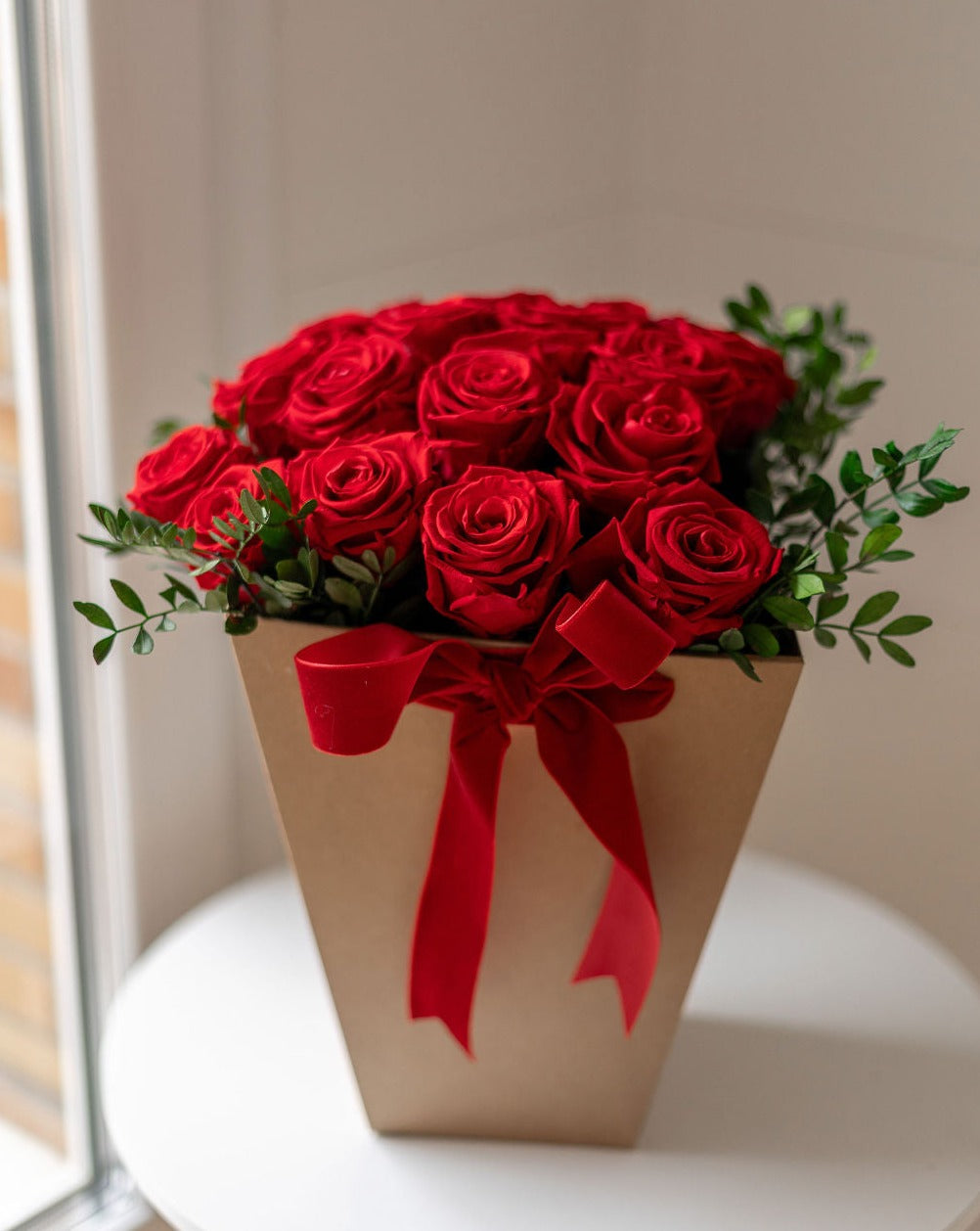 Caja de rosas preservadas