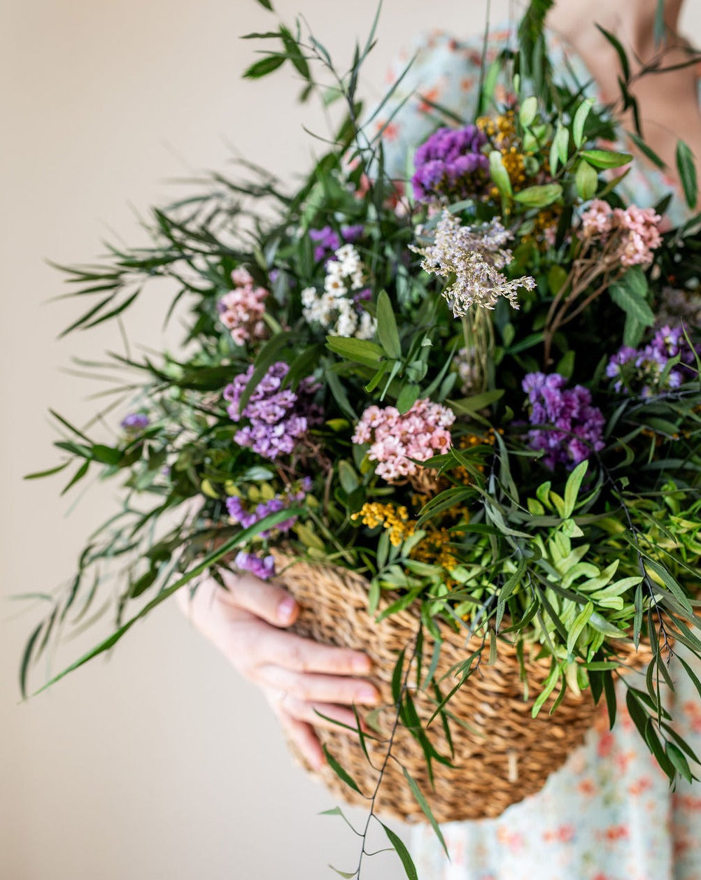 Cesta floral preservada