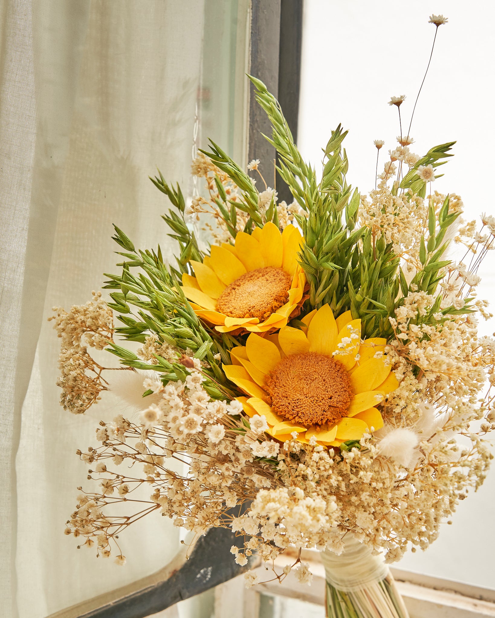 ramo novia girasoles y avena