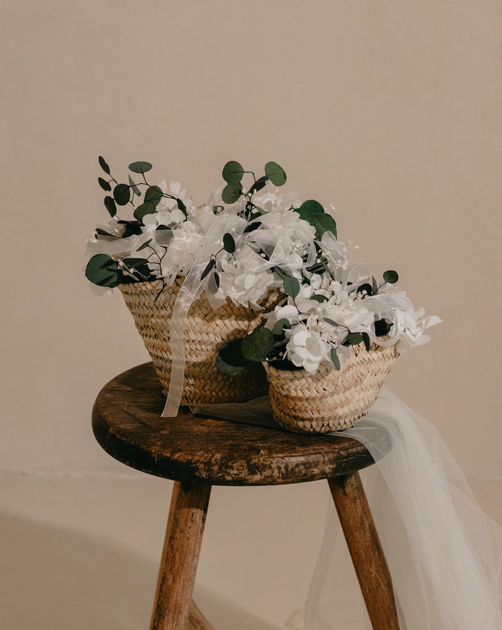 cesta hortensia flores