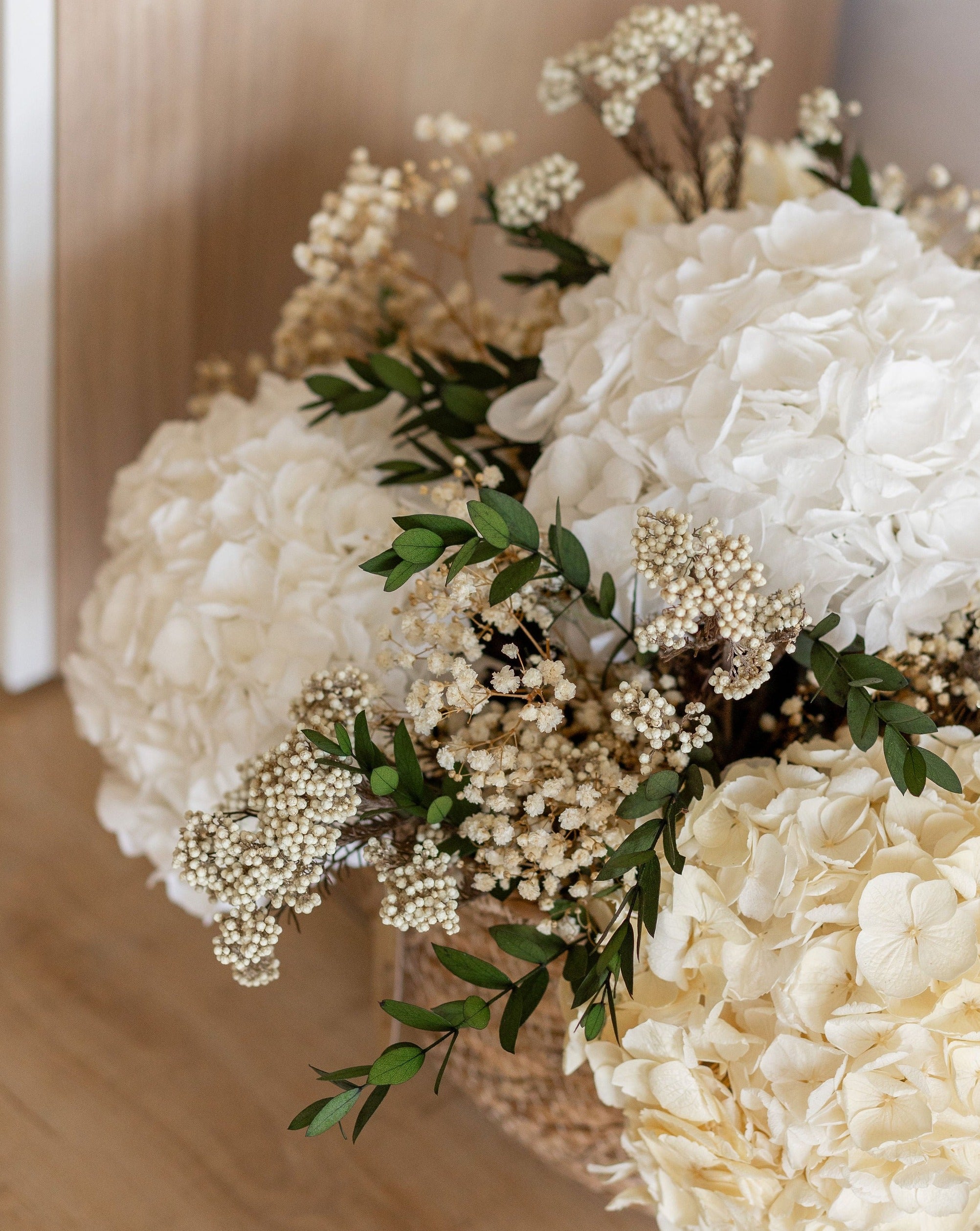Flor hortensias blancas