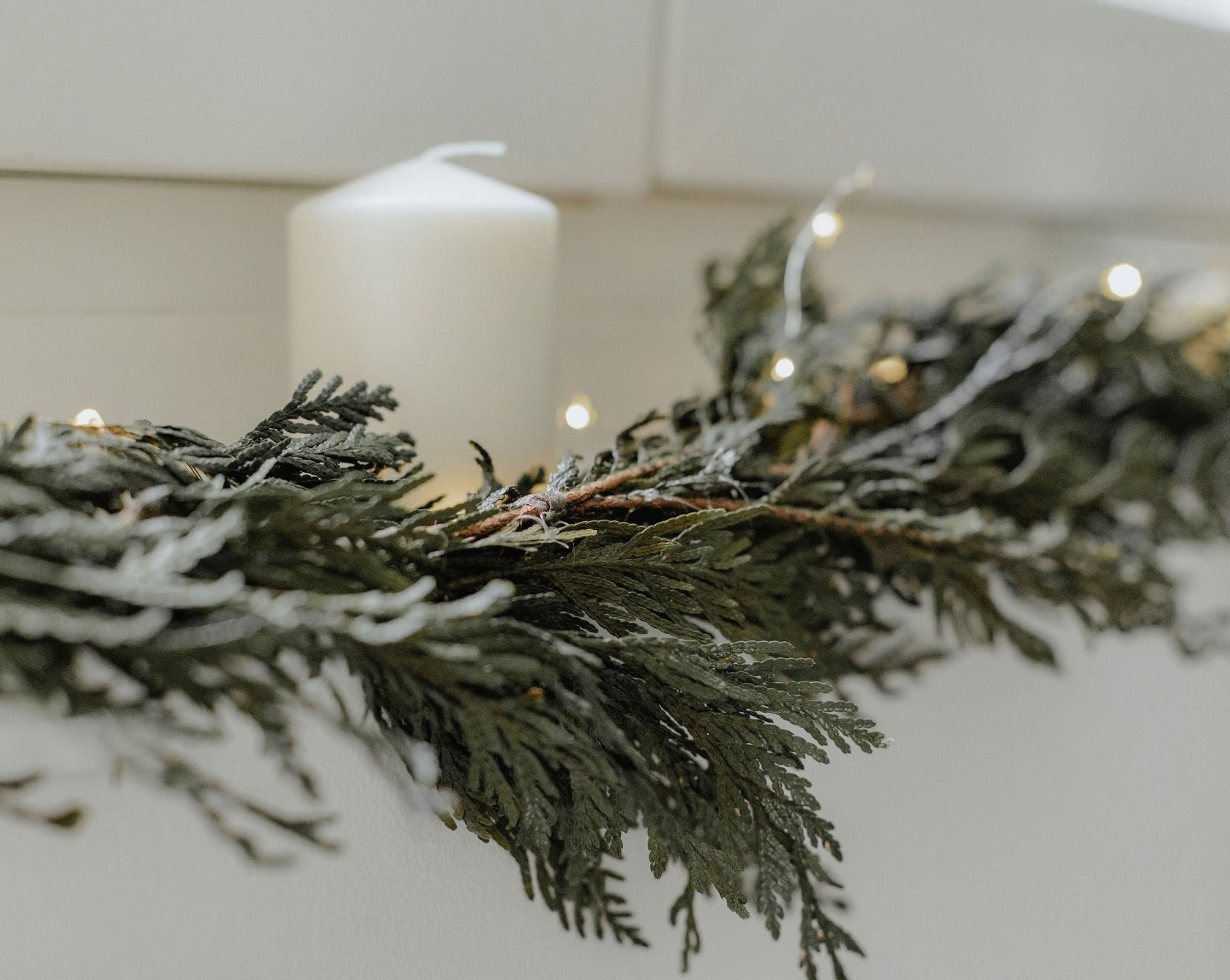 guirnalda tuya decoracion navidad flores preservadas