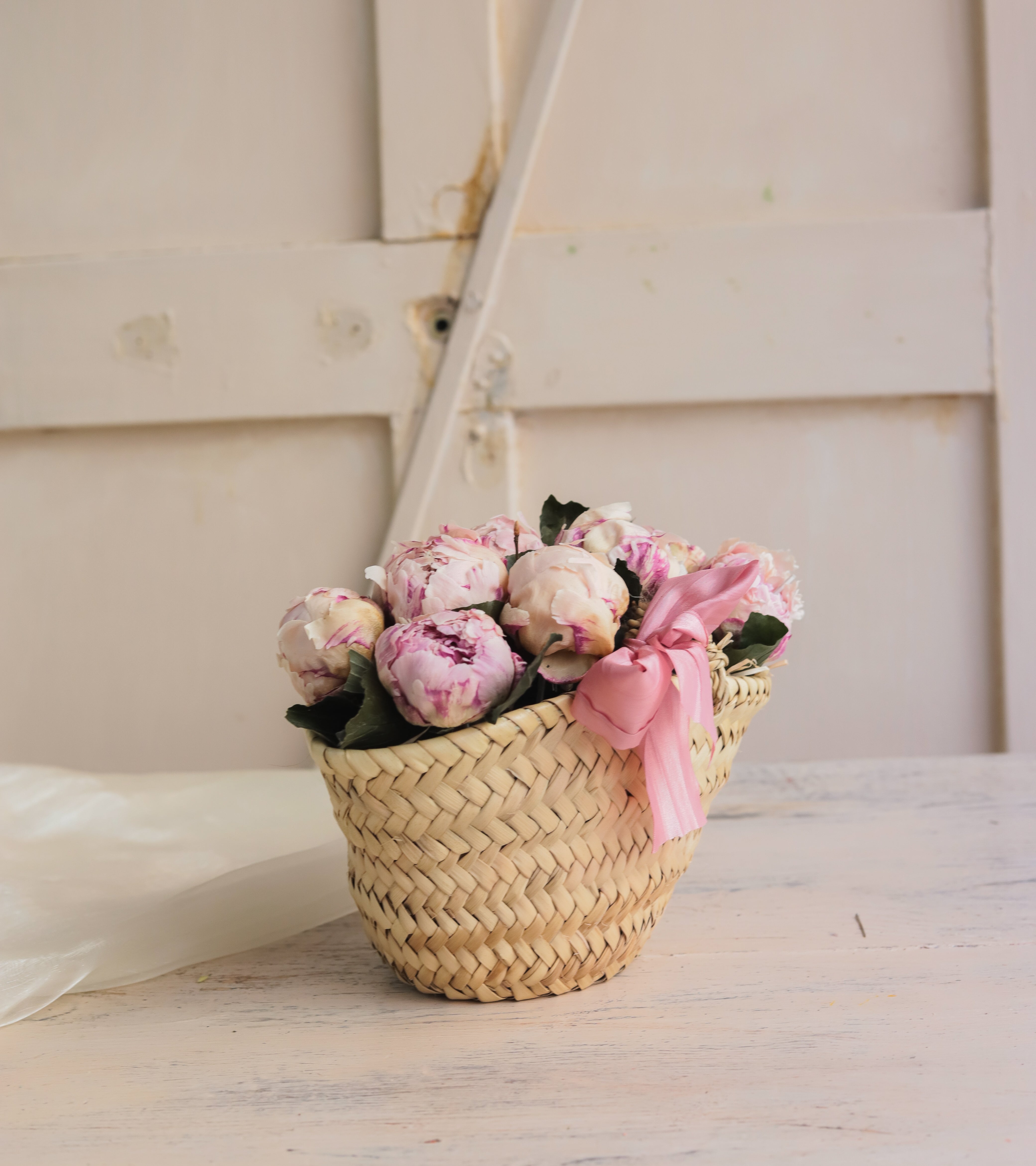 peonías preservadas rosas