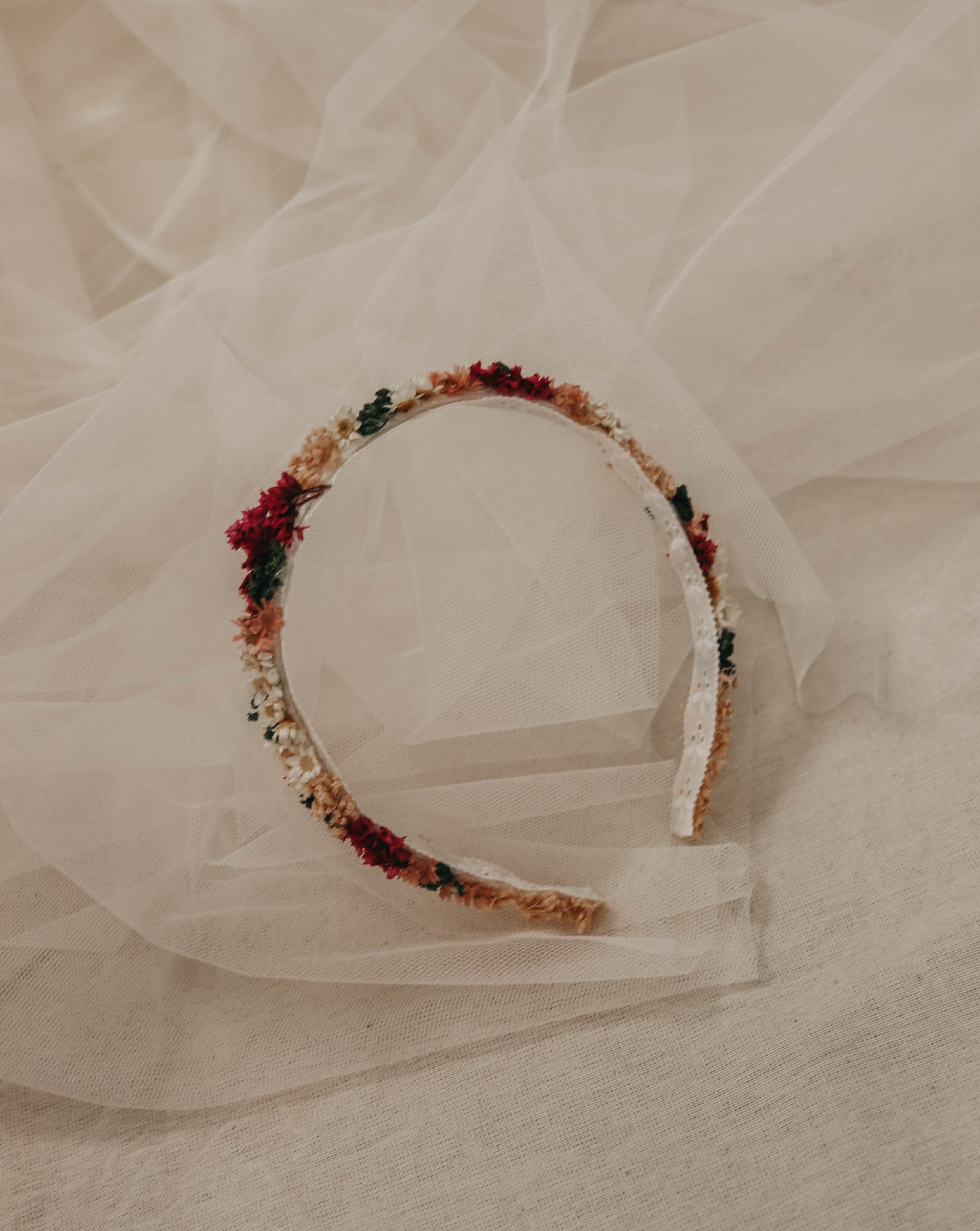 diadema flores colores niña