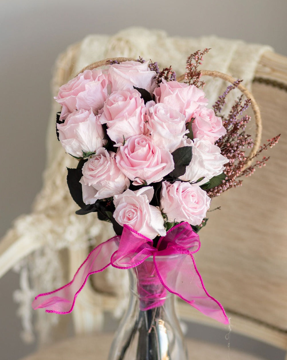Ramo de rosas en forma de corazón