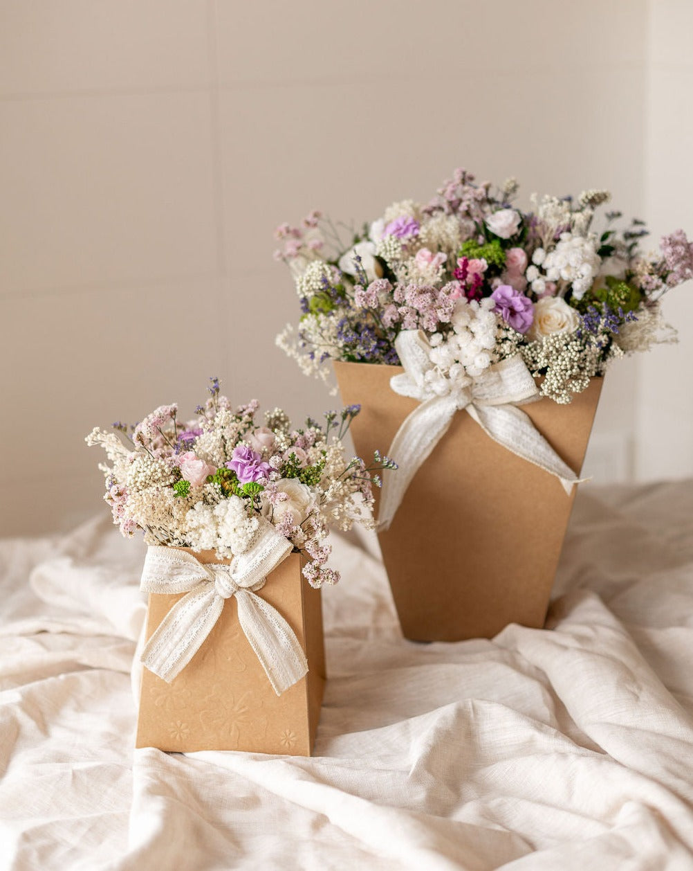 Flores preservadas nude para decorar