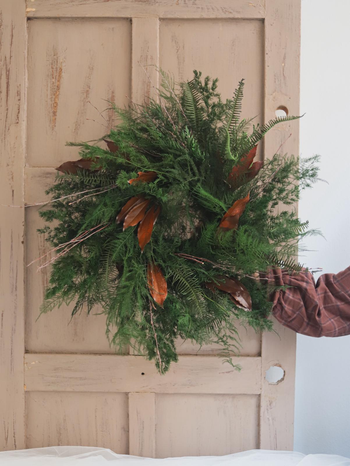 corona navidad rustica