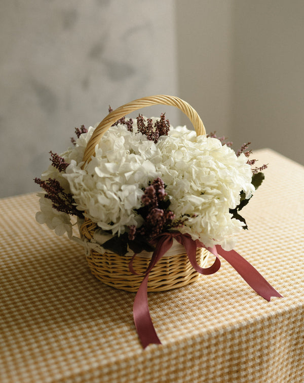 hortensias blancas preservadas