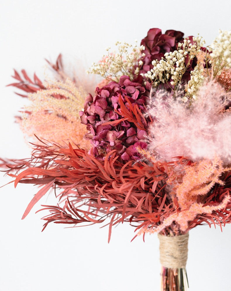 eucalipto wilow rojo y miscanthus