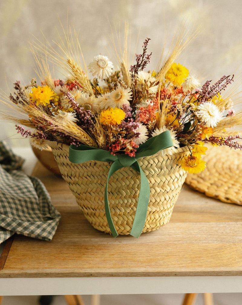 cesta flores alegre