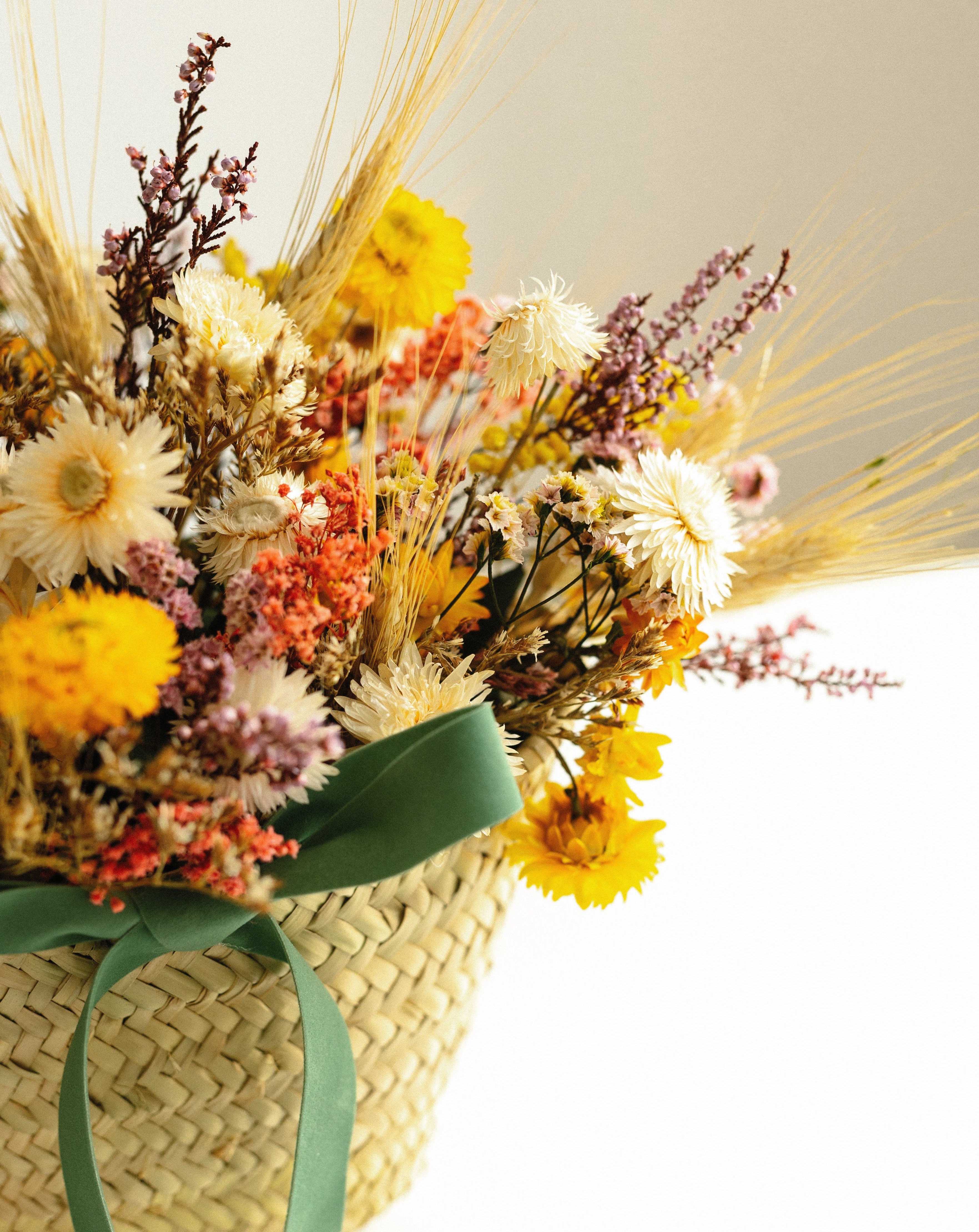 capazo flores preservadas
