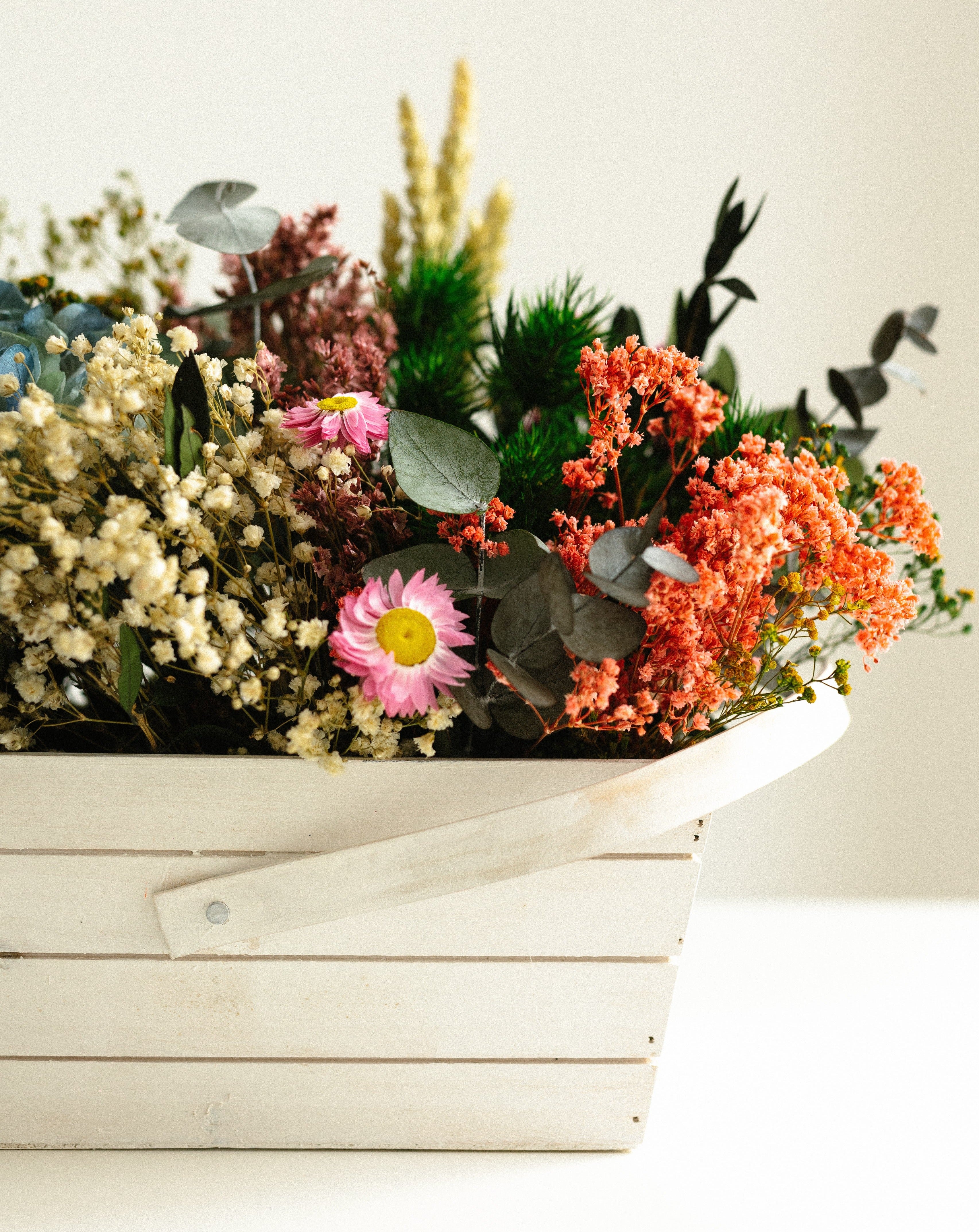 Cesta flores para siempre