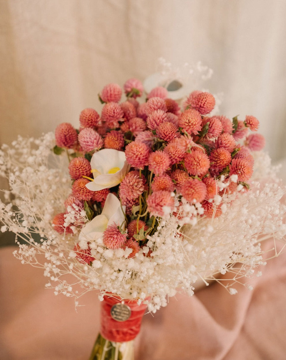 medalla cinta ramo novia