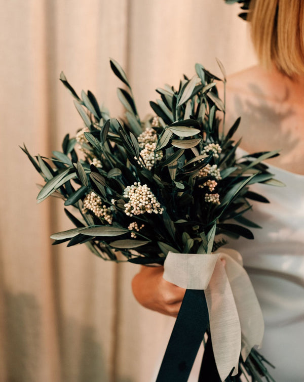 Bouquet novia olivo preservado