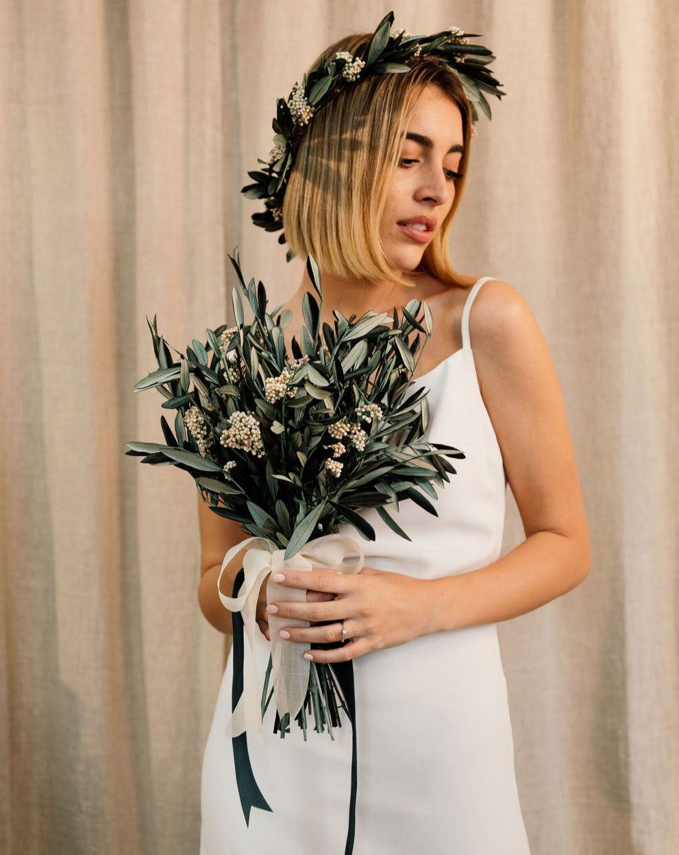 ramo novia olivo preservado