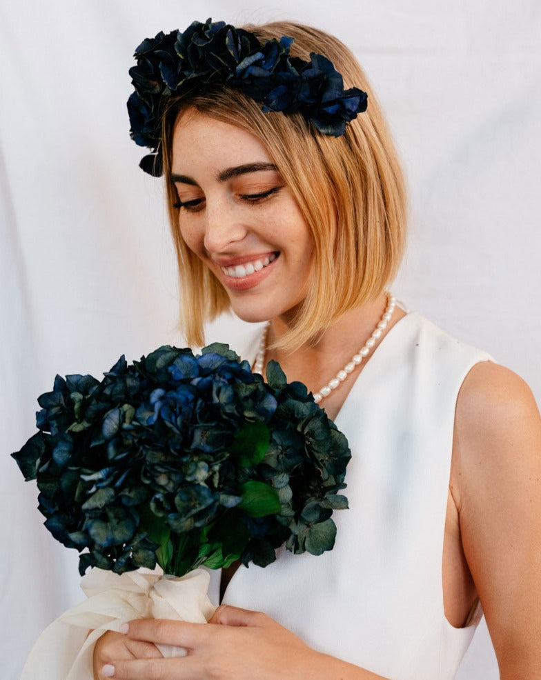 ramo novia hortensia azul