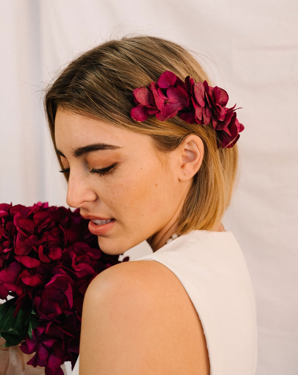Tocado personalizado hortensia