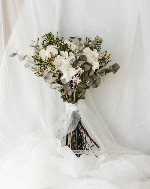 ramo novia hortensia y limonium