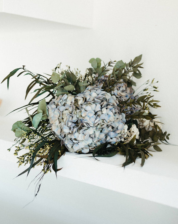 ramo hortensias preservadas azul
