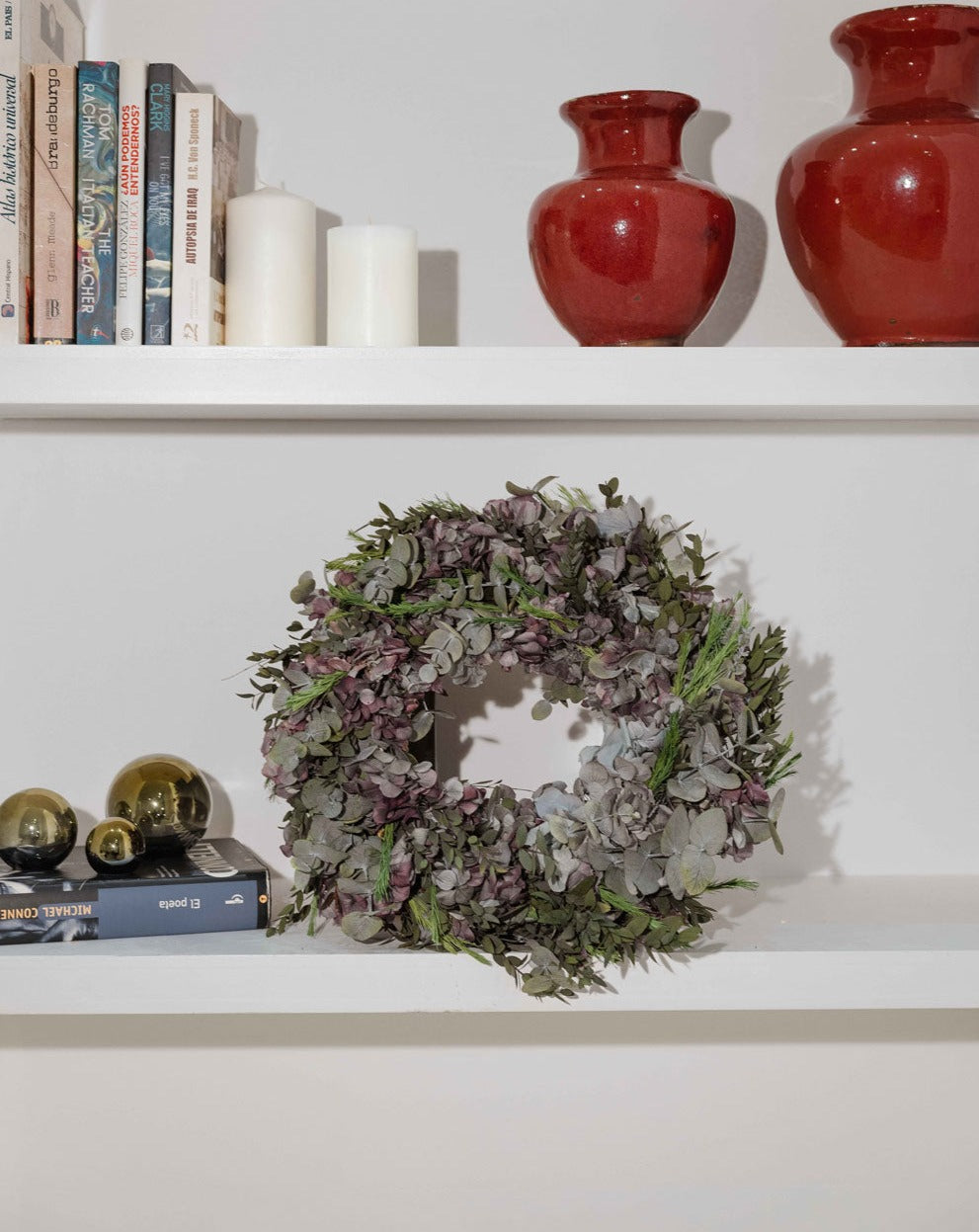 corona hortensias preservadas navidad adviento