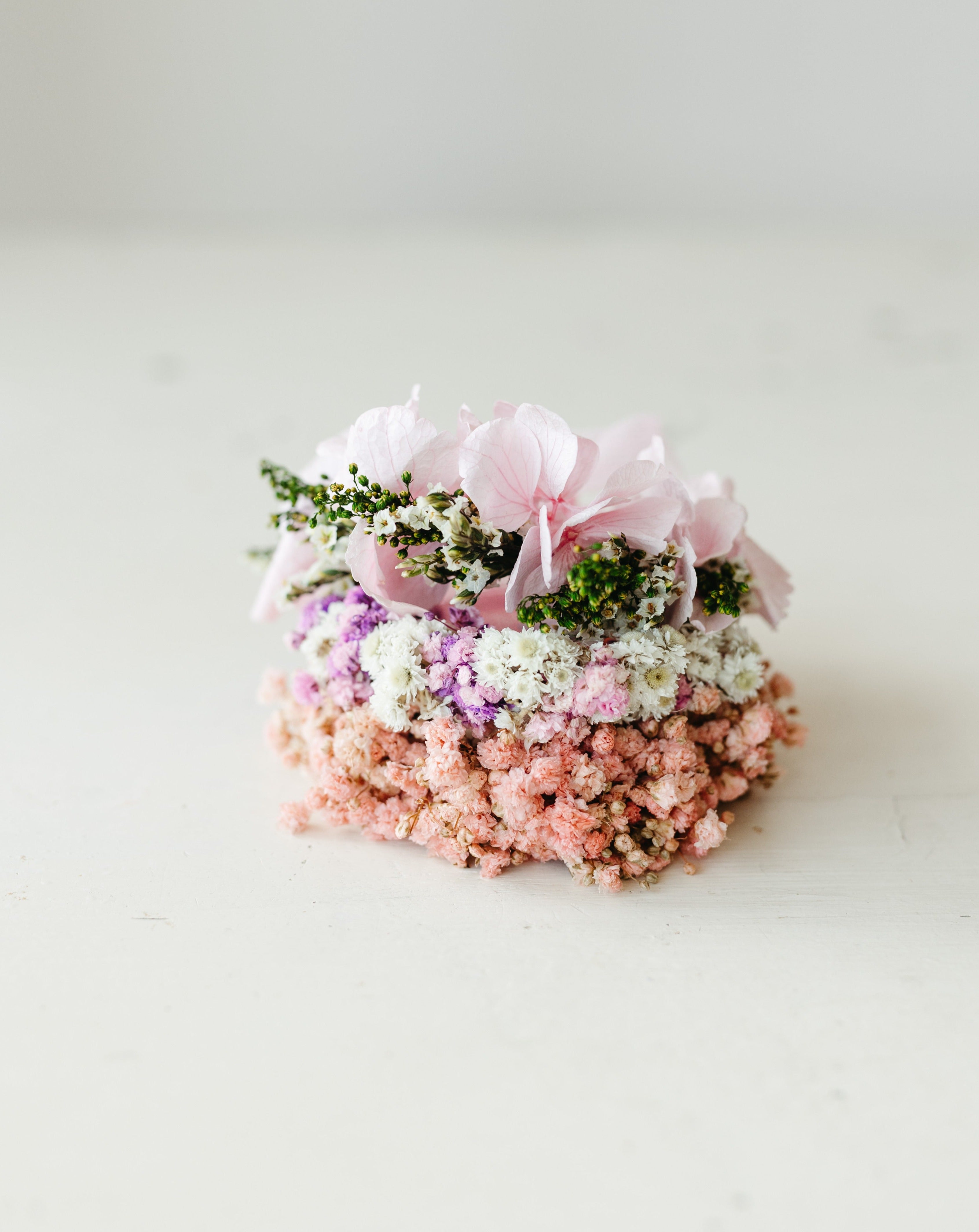 pulseras hortensias rosas