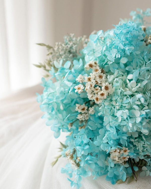 ramo novia hortensias azules