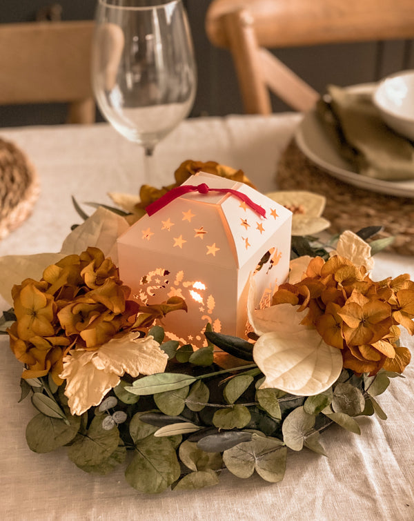 Farolito navideño con vela