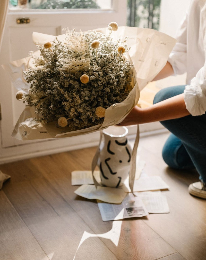 Bouquet limonium y craspedia