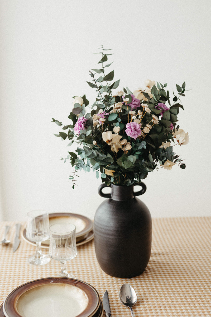 Gray ceramic vase
